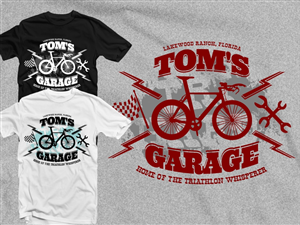 Toms Garage Triathlon Tshirt Project  | Diseño de Camiseta por 2ndfloorharry