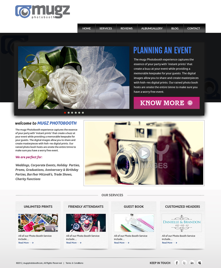 Diseño Wordpress por Expert Designer para Mugz Photobooth | Diseño #1571567