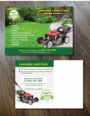 Laureate Lawn Care | Postcard Design by alex989