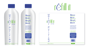 Bottled Water Brand: refill it aluminum sustainable / green bottled water bottle design | Packaging Design by briliana