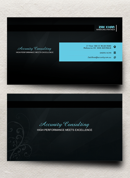 Business Card Design by MB Design India for Accunity Consulting  | Design #5601581