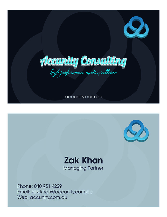 Business Card Design by graphiks4life for Accunity Consulting  | Design #5625179