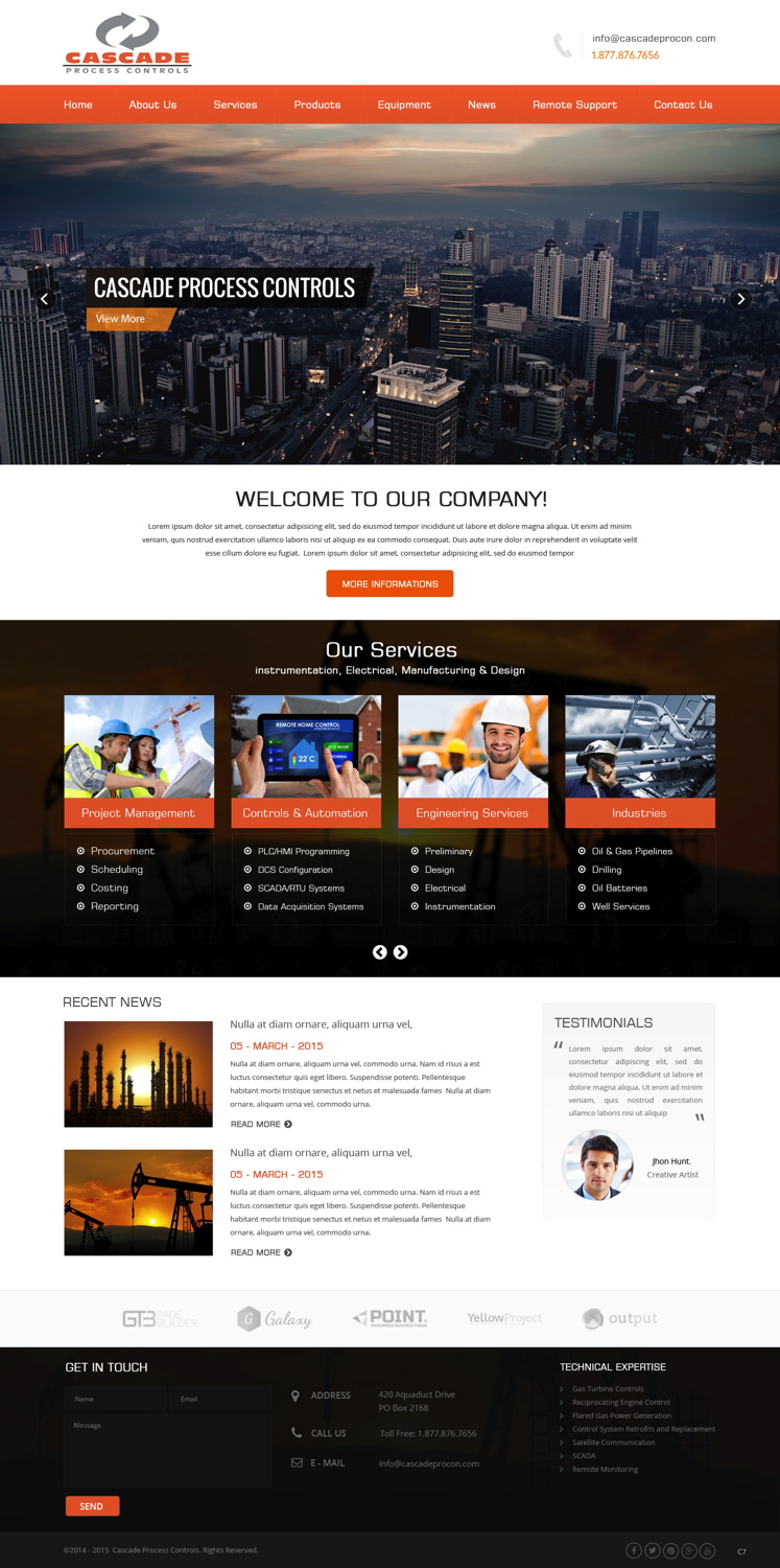 Diseño Web por pb para Cascade Process Controls | Diseño #5619635