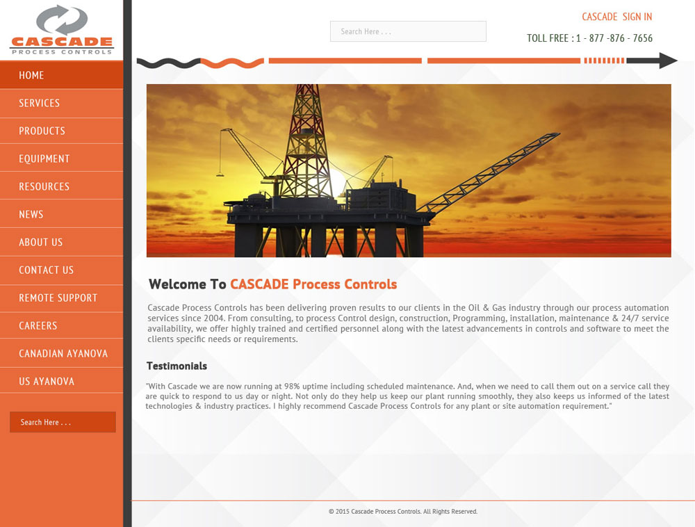 Web Design by Sukrutisolutions for Cascade Process Controls | Design #5615147
