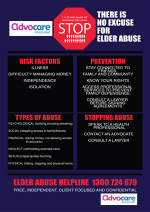 Elder abuse Infographic Poster for doctor surgeries | Infographic Design by Cog Creation