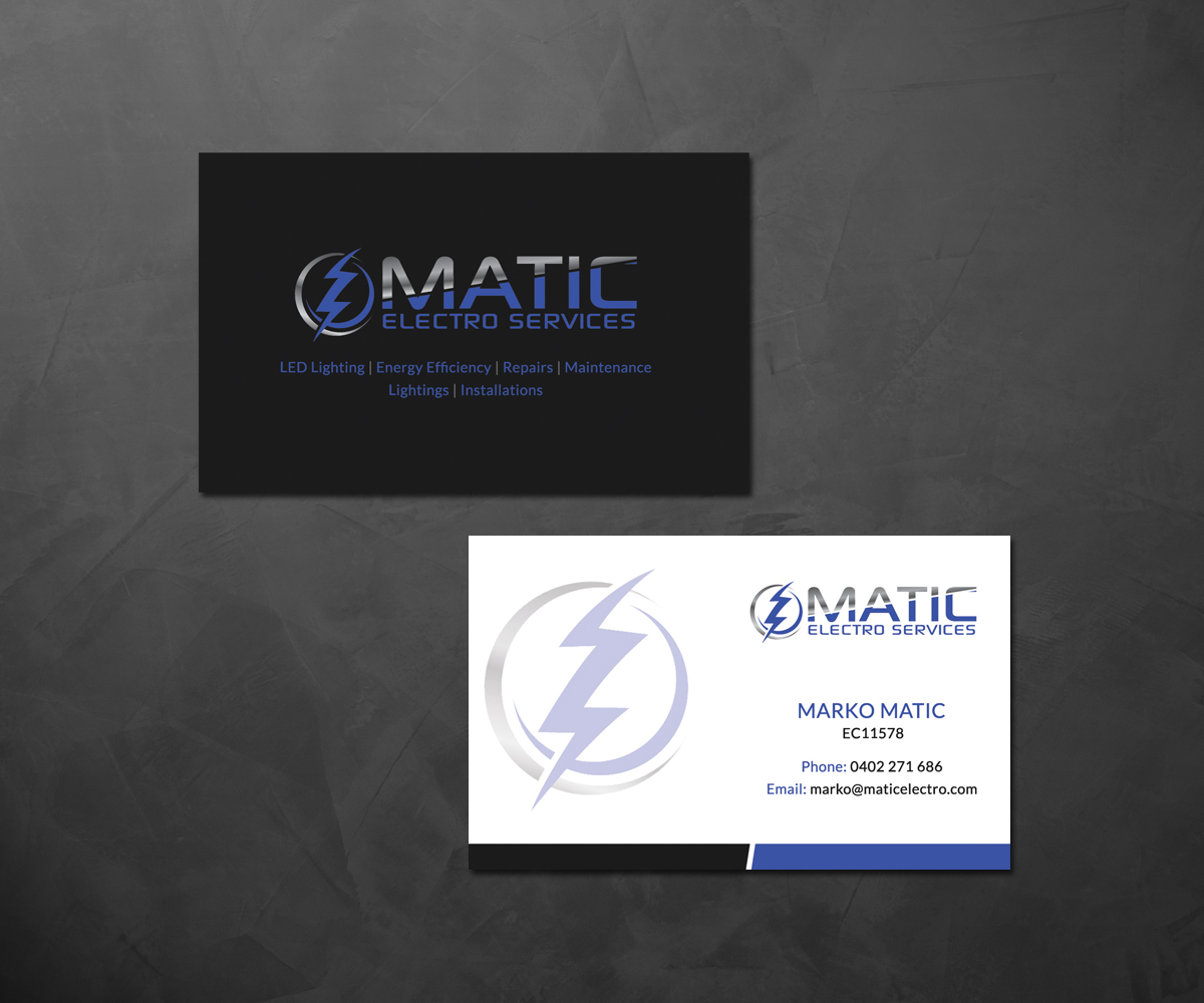 Diseño de Tarjeta de Presentación por Sarah Haroon para Matic Electro Services | Diseño #5609311