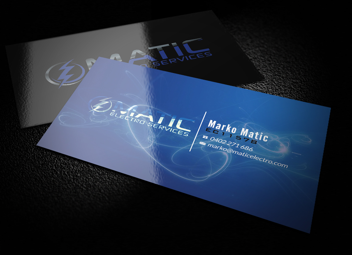 Business Card Design by Riz' for Matic Electro Services | Design #5629093