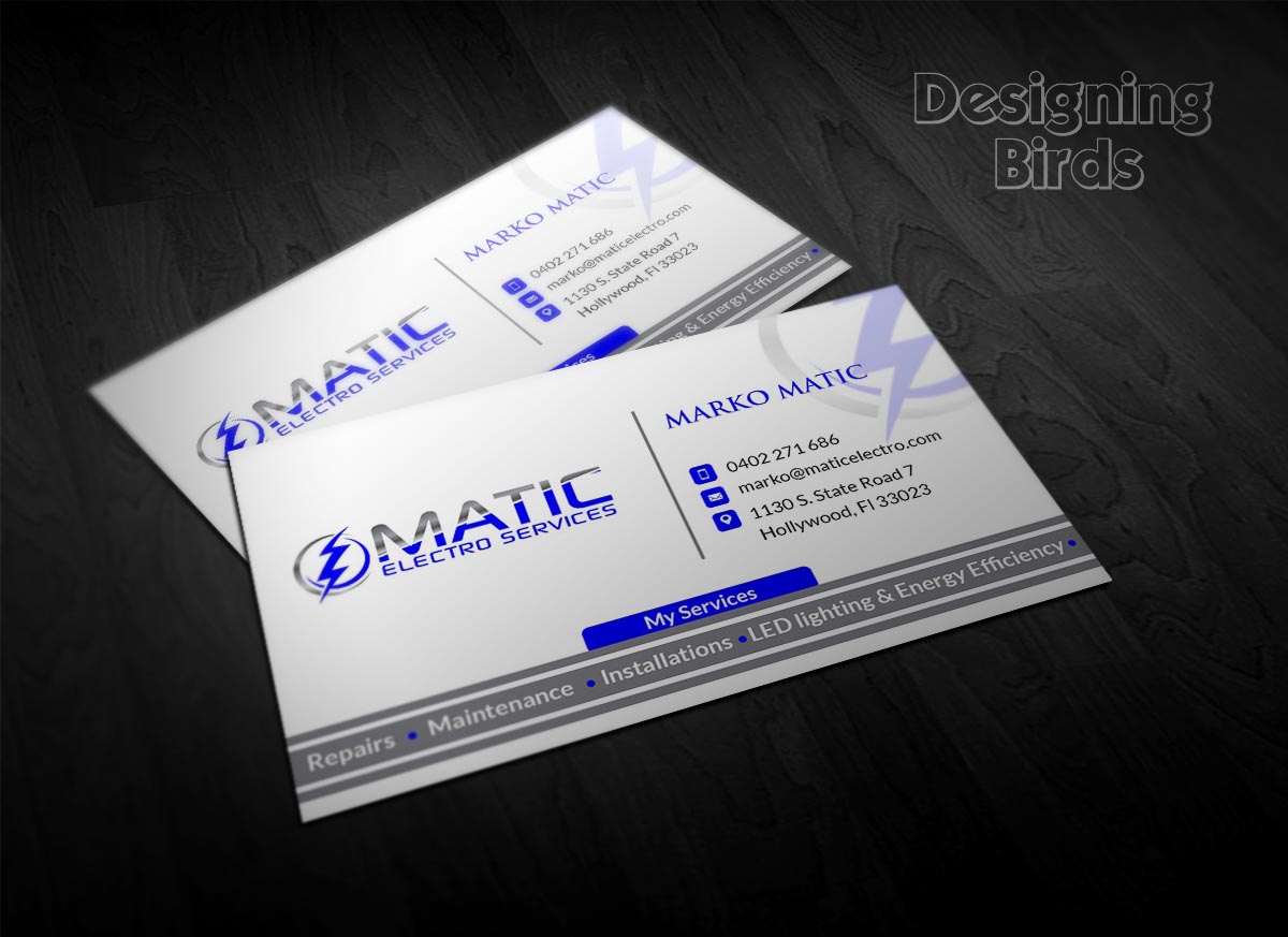 Diseño de Tarjeta de Presentación por Designing Birds para Matic Electro Services | Diseño #5611608