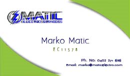 Business Card Design by Devaliya for Matic Electro Services | Design: #5608613