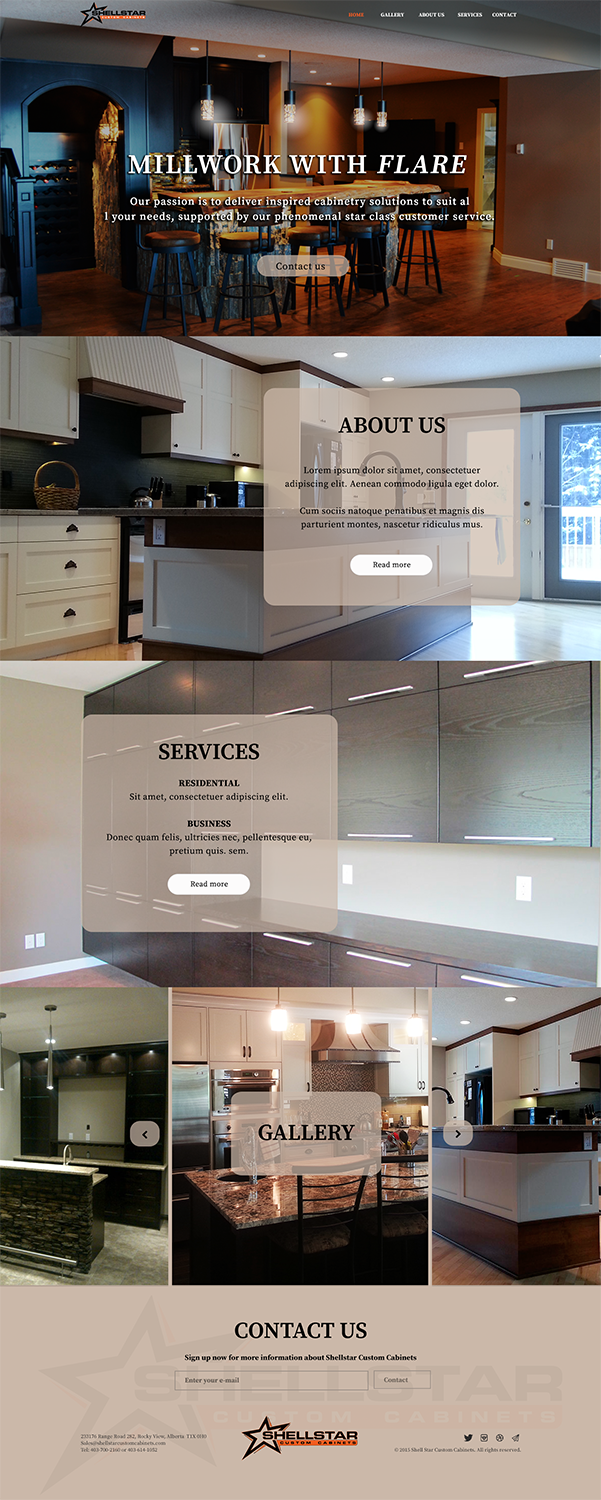 Web Design by Luzmiladdl for Shellstar Custom Cabinets LTD | Design #5808764