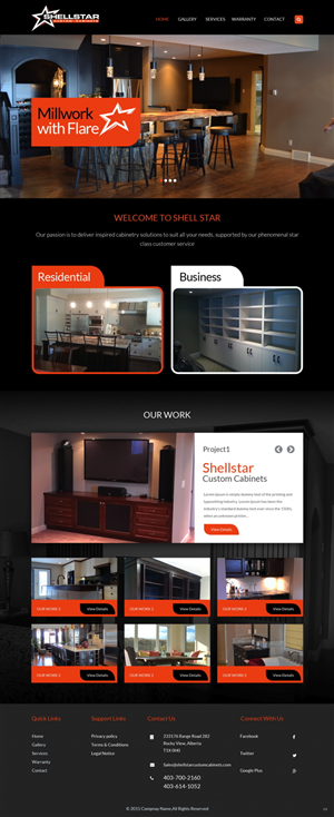 Web Design par pb pour Shellstar Custom Cabinets LTD | Design #5631542