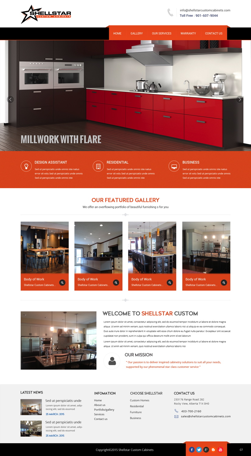 Web Design by pb for Shellstar Custom Cabinets LTD | Design #5631591