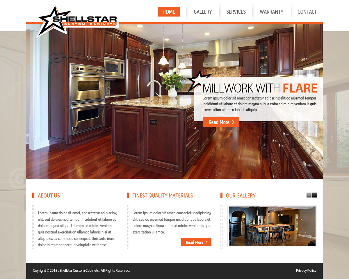 Web Design by OM for Shellstar Custom Cabinets LTD | Design #5626455