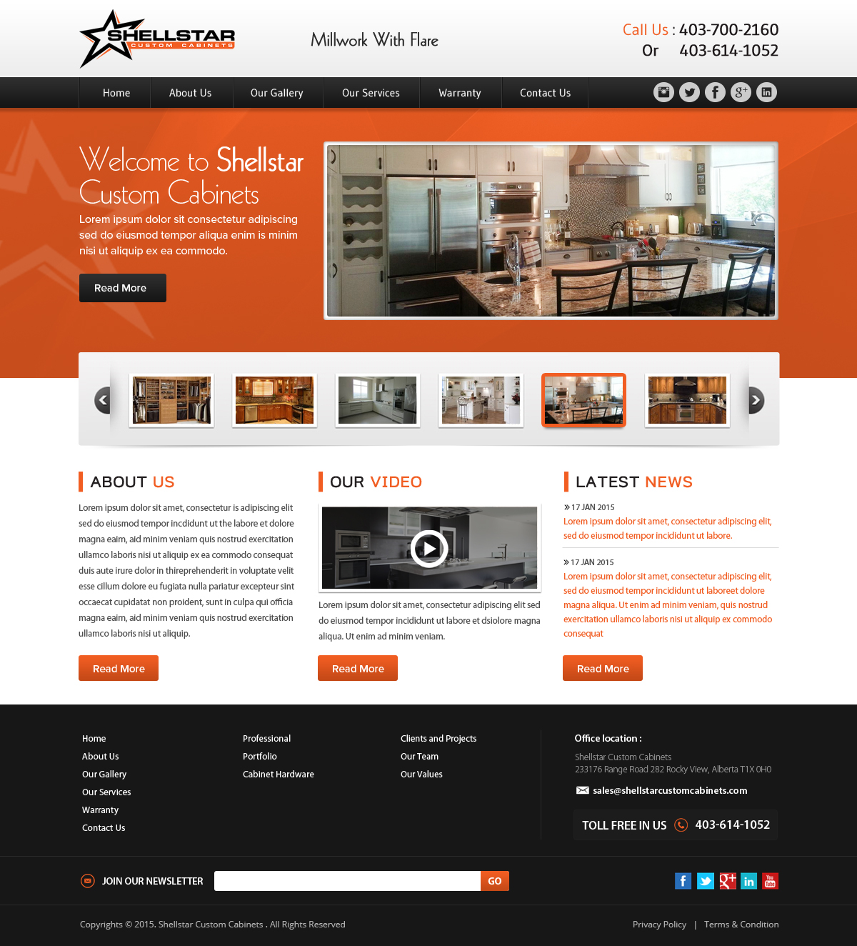 Web Design by OM for Shellstar Custom Cabinets LTD | Design #5626471
