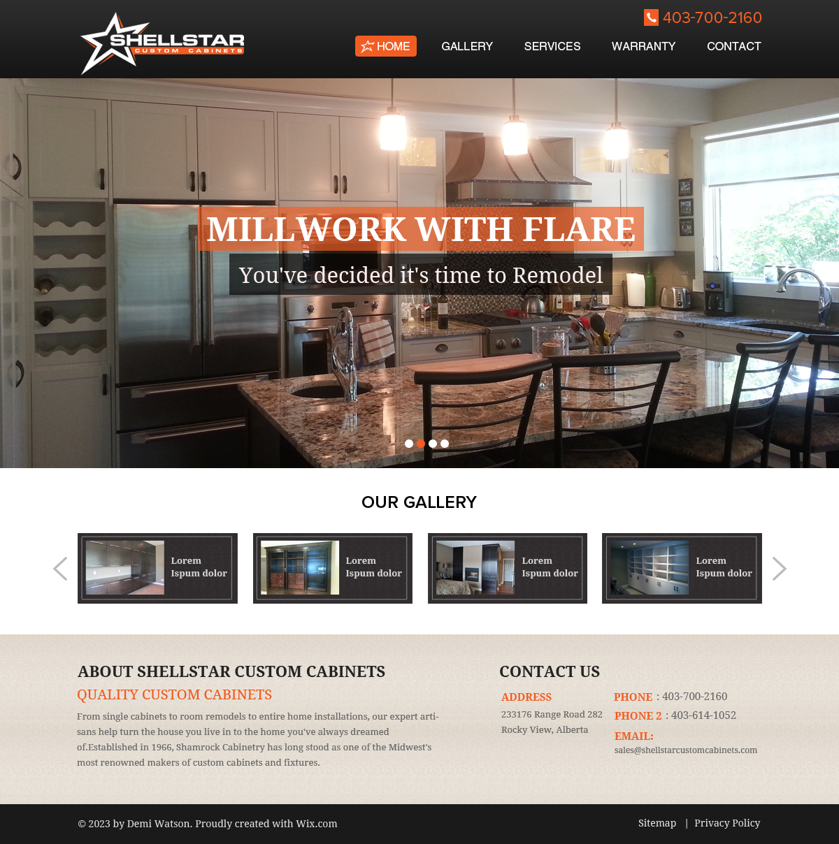 Web Design by OM for Shellstar Custom Cabinets LTD | Design #5626481