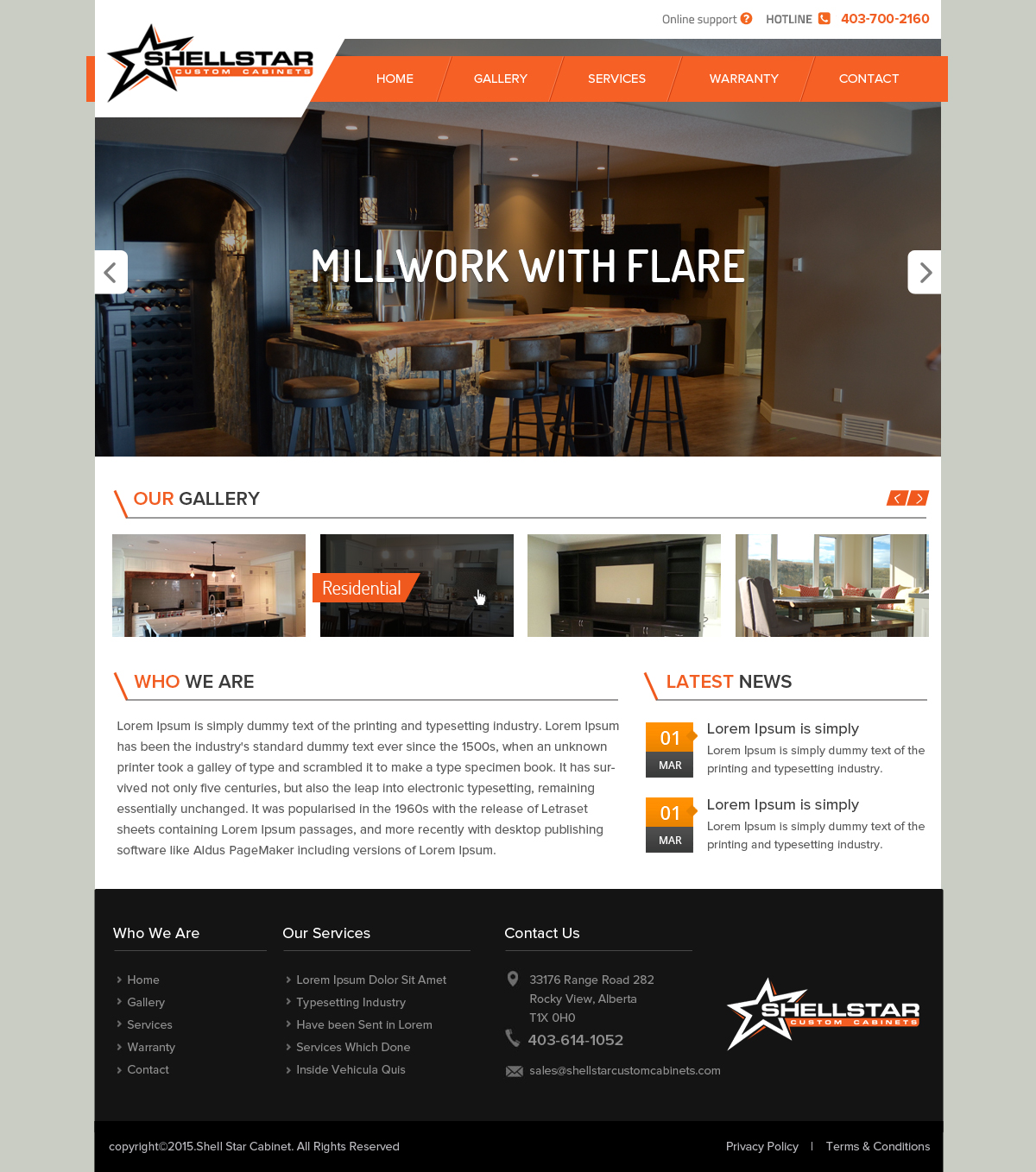 Web Design by OM for Shellstar Custom Cabinets LTD | Design #5626485