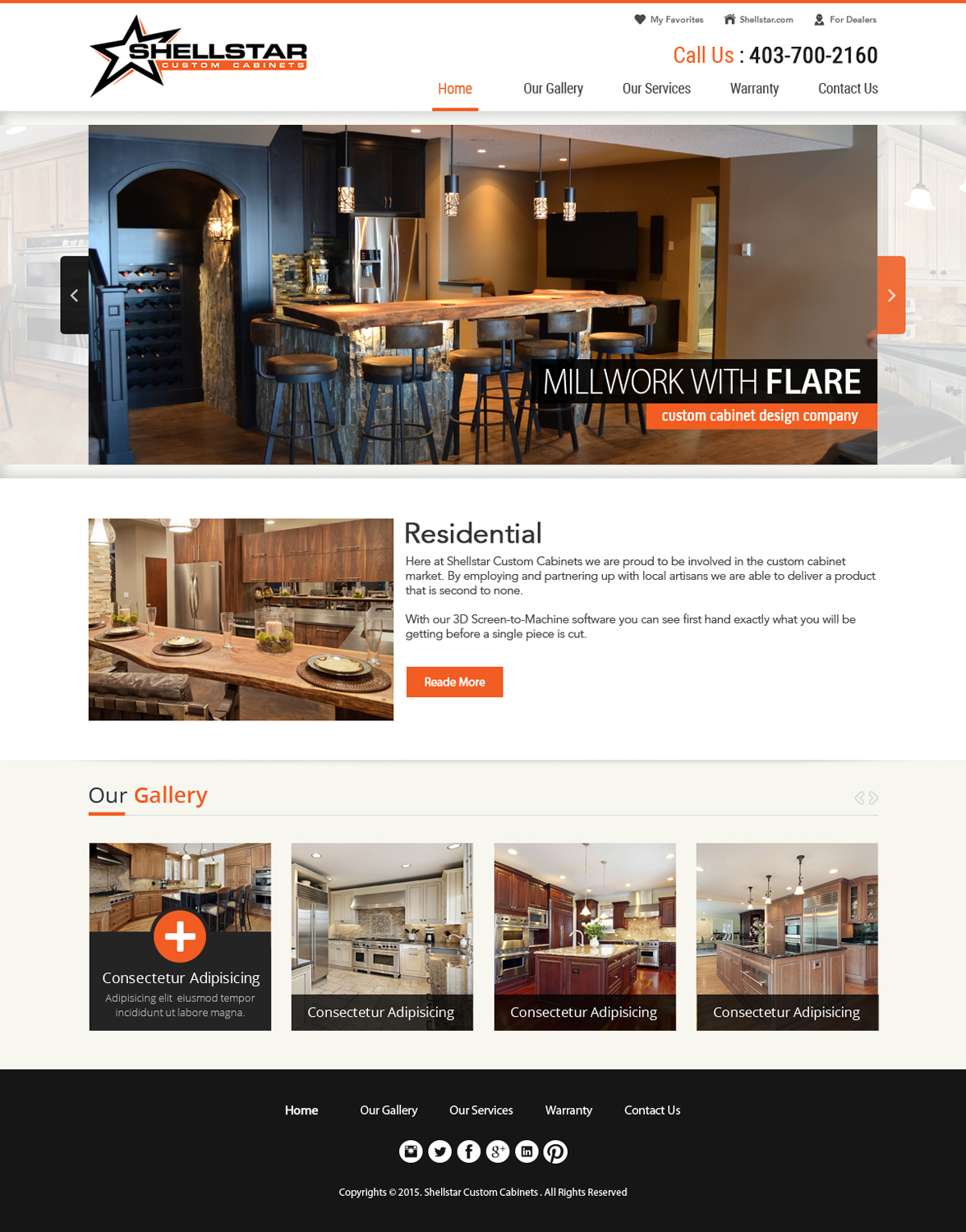 Web Design by OM for Shellstar Custom Cabinets LTD | Design #5626489