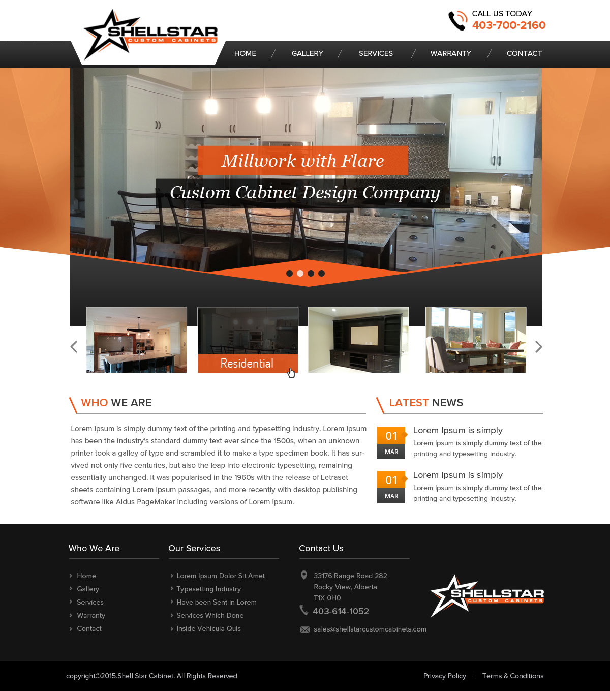 Web Design by OM for Shellstar Custom Cabinets LTD | Design #5626502