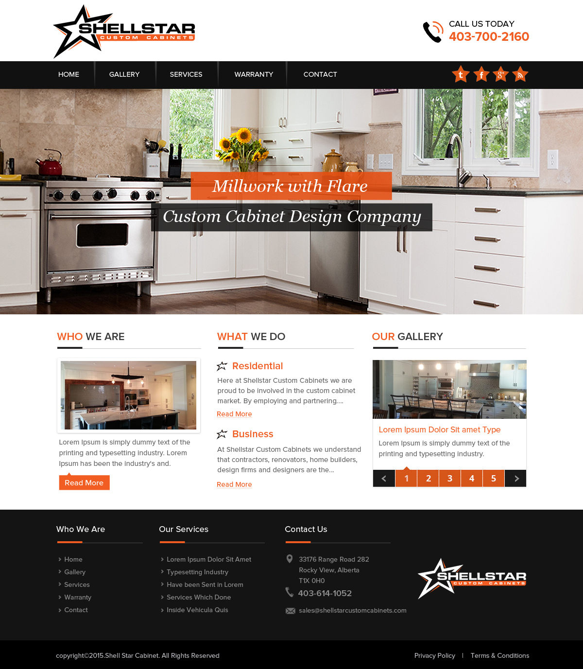 Web Design by OM for Shellstar Custom Cabinets LTD | Design #5626517