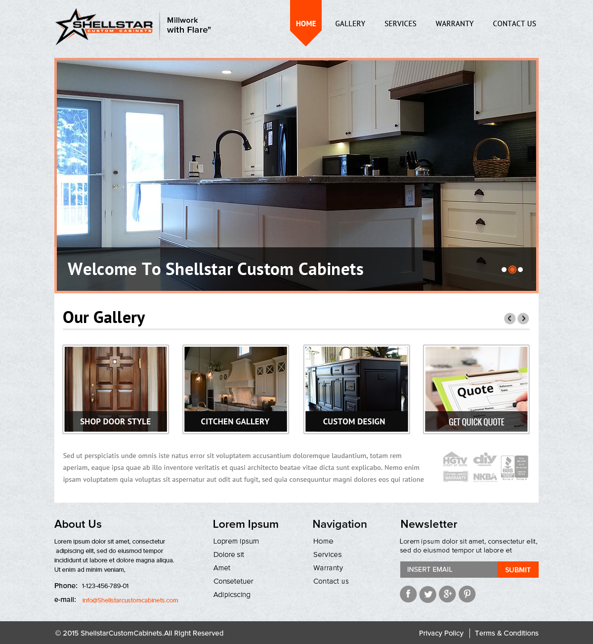 Web Design by OM for Shellstar Custom Cabinets LTD | Design #5653356