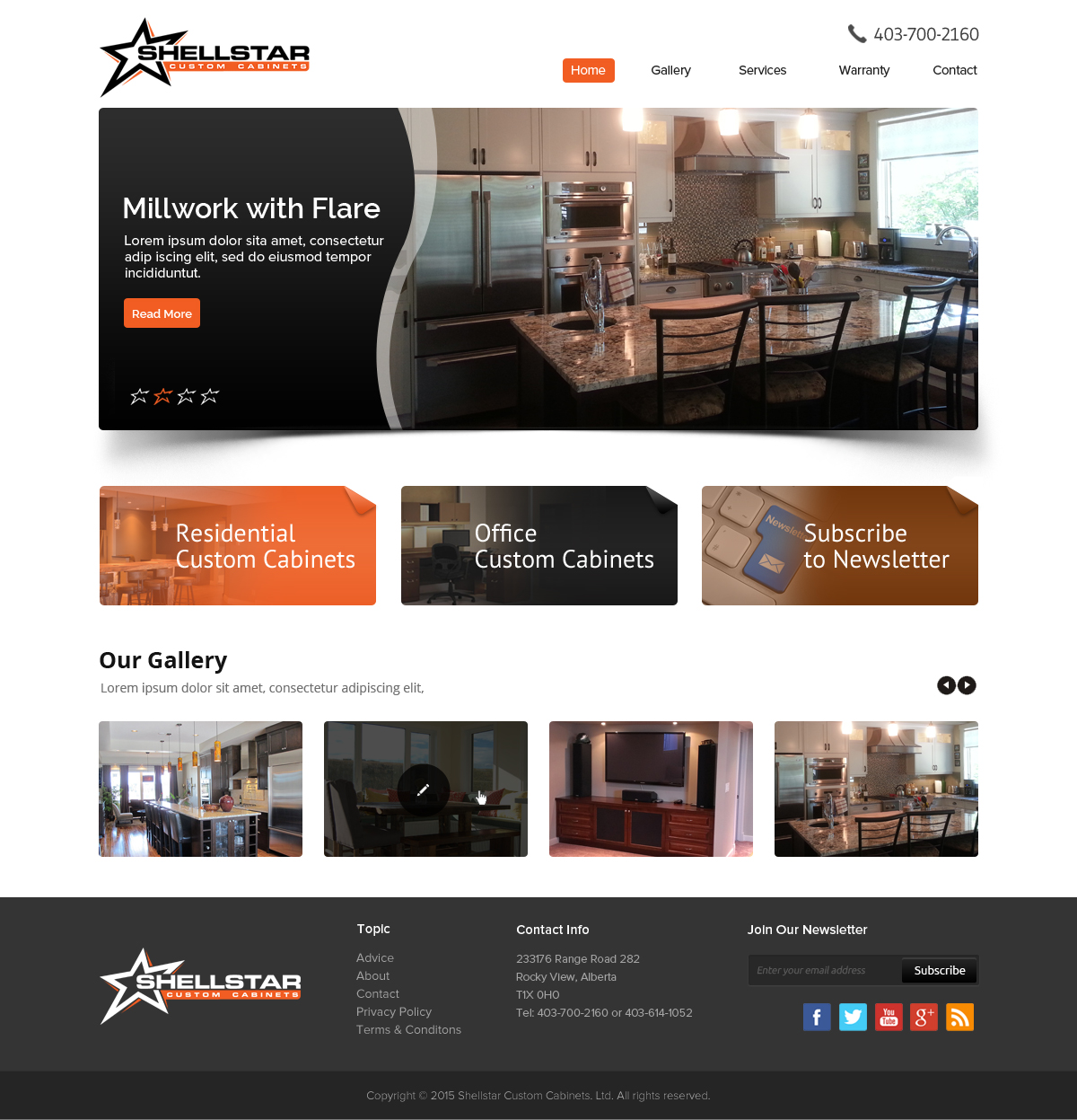 Web Design by OM for Shellstar Custom Cabinets LTD | Design #5653372