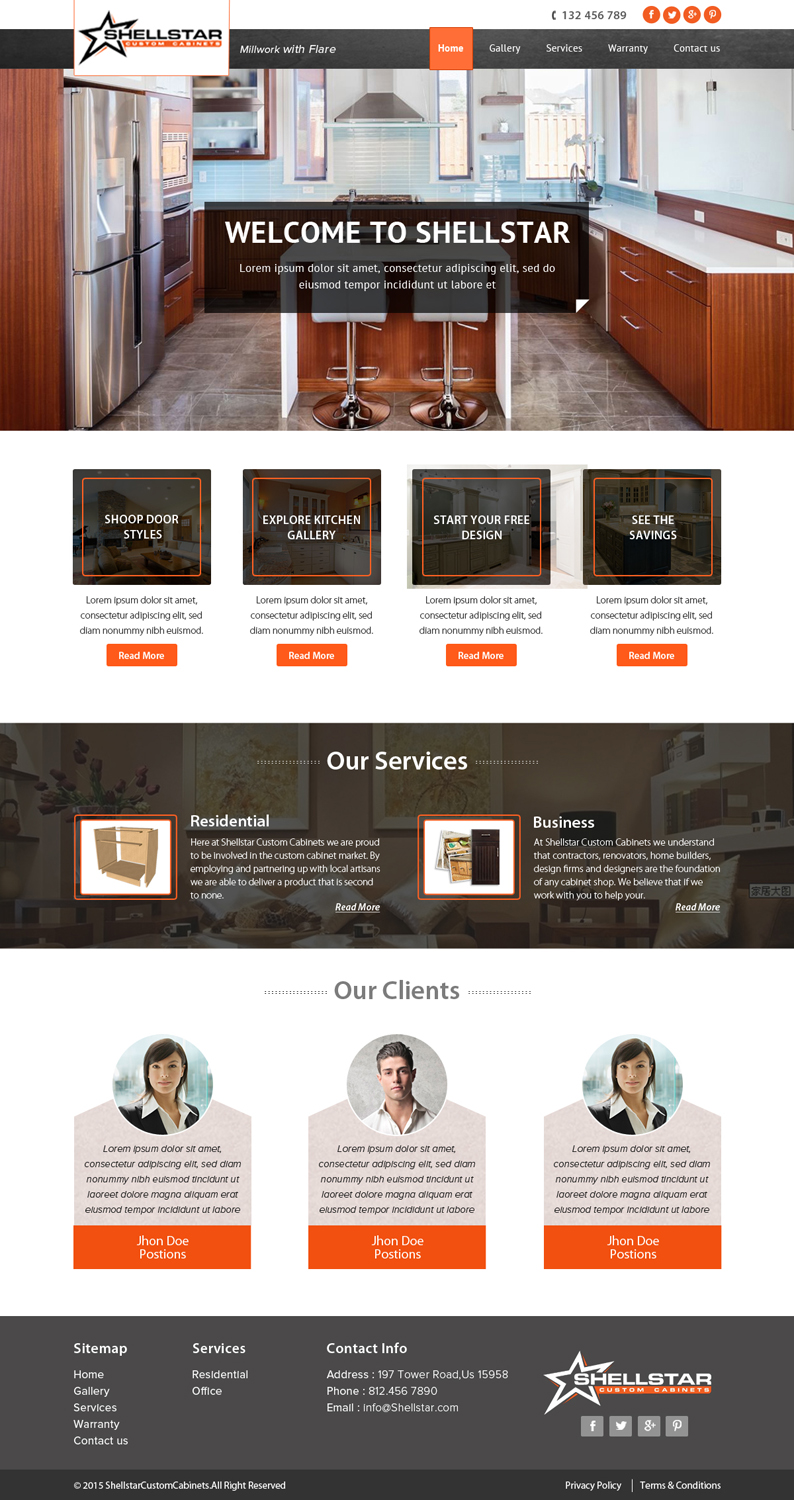 Web Design by OM for Shellstar Custom Cabinets LTD | Design #5653384