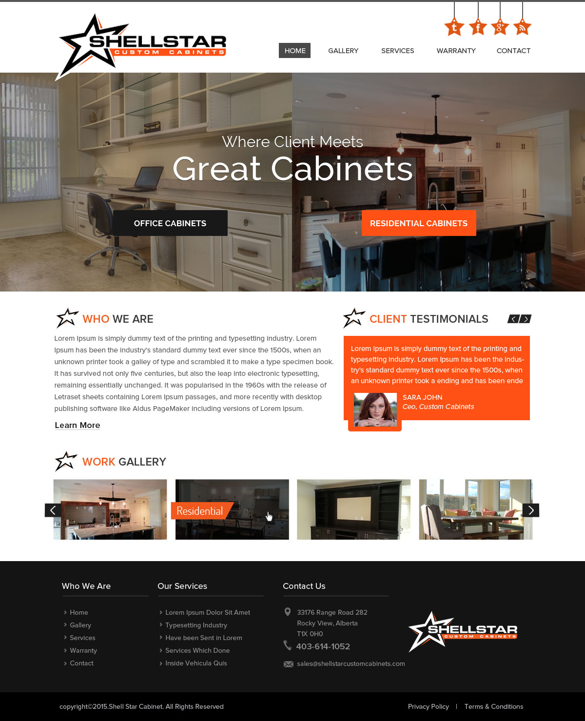 Web Design by OM for Shellstar Custom Cabinets LTD | Design #5653395
