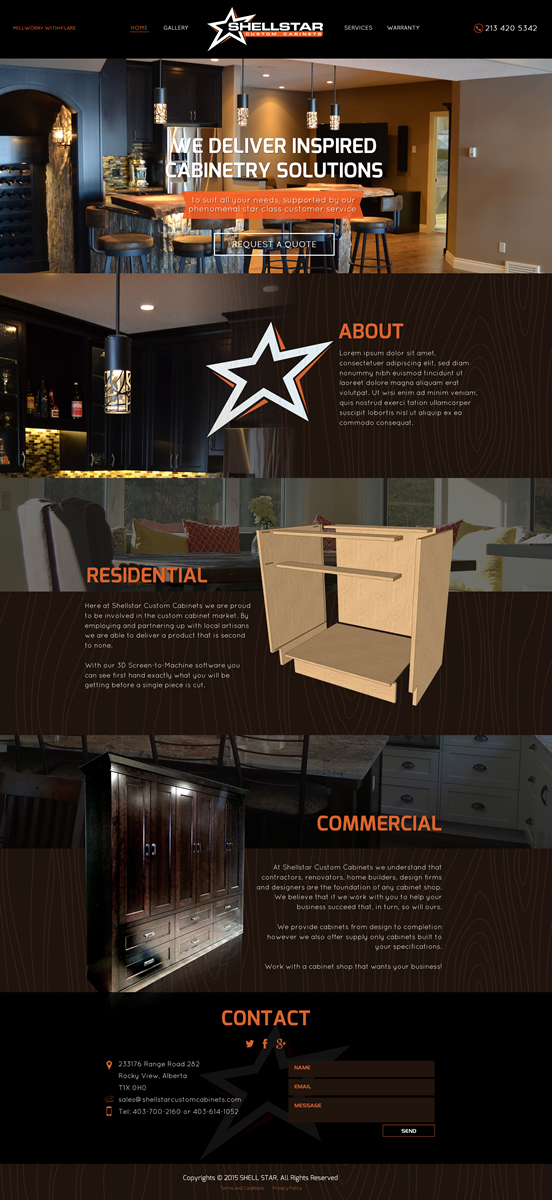 Web-Design von Behriatech für Shellstar Custom Cabinets LTD | Design #5654840
