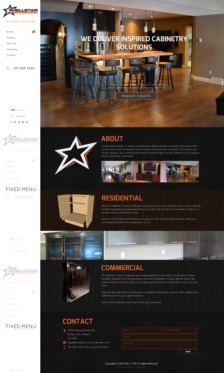 Web Design by Behriatech for Shellstar Custom Cabinets LTD | Design #5654846