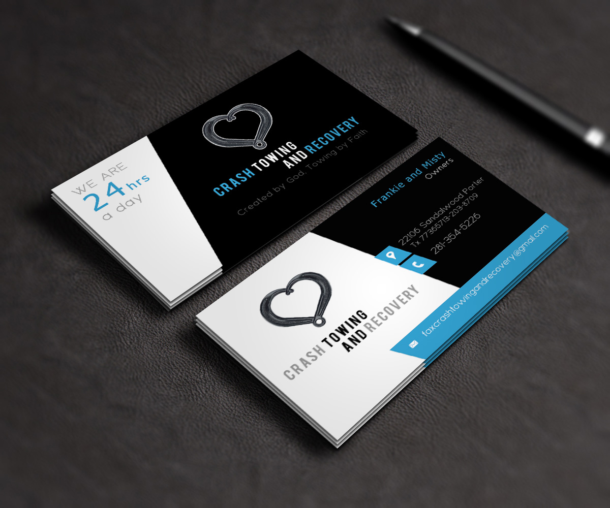 Business Card Design by Stream Graphics for Crash Towing and Recovery | Design #5655226