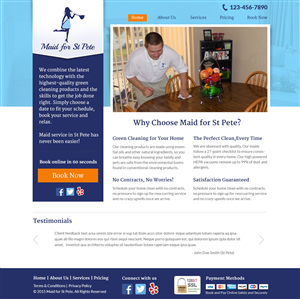 Web-Design von Nelsur für Maid for St Pete | Design: #5655864