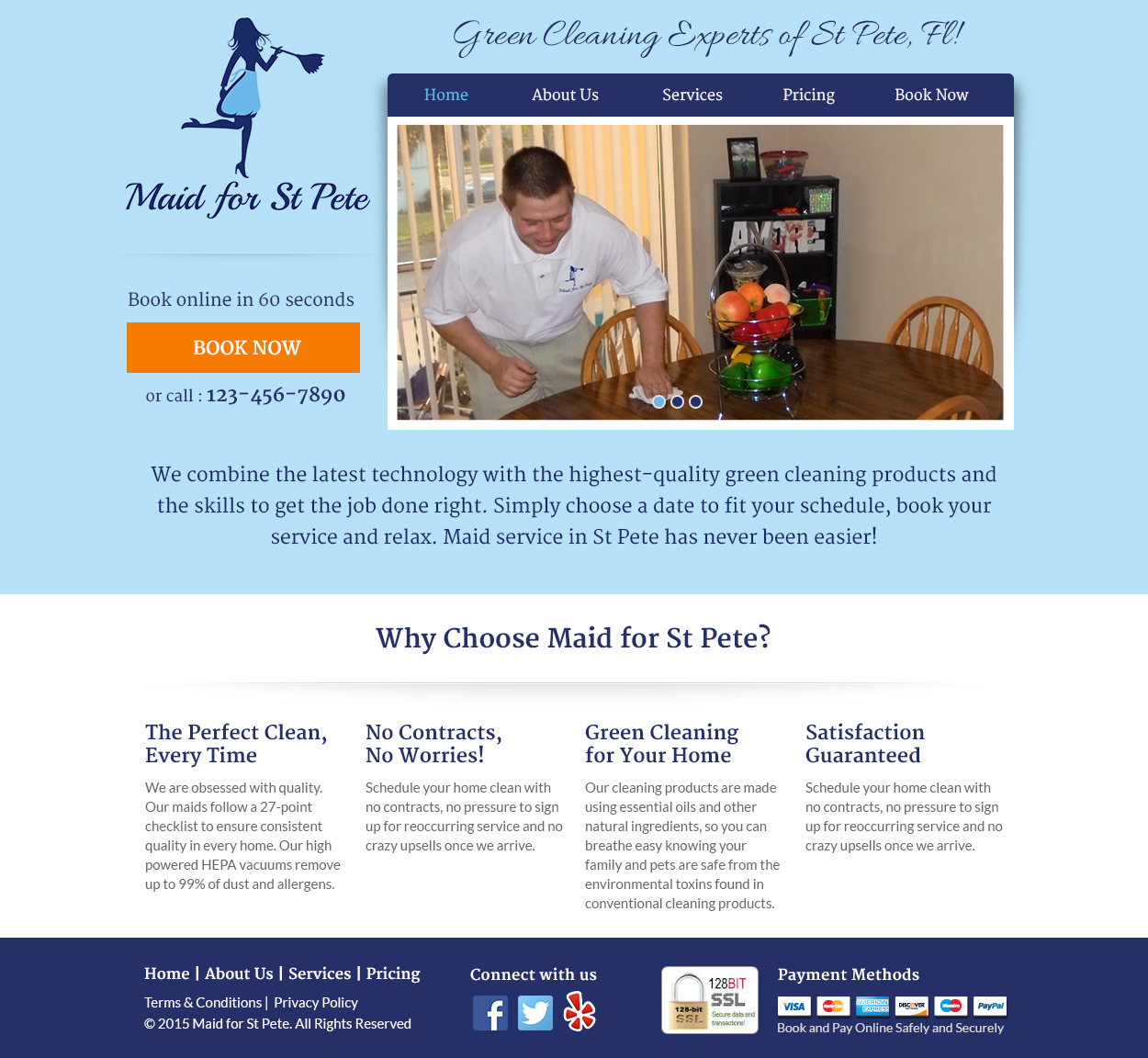 Diseño Web por Nelsur para Maid for St Pete | Diseño #5660100