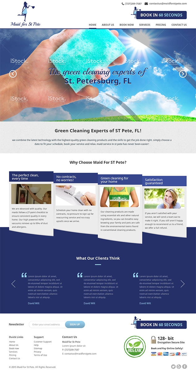 Web Design by RupalTechno for Maid for St Pete | Design #5646434