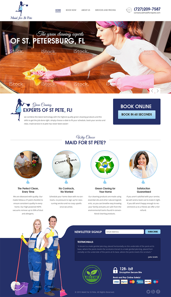 Web Design by RupalTechno for Maid for St Pete | Design #5646595