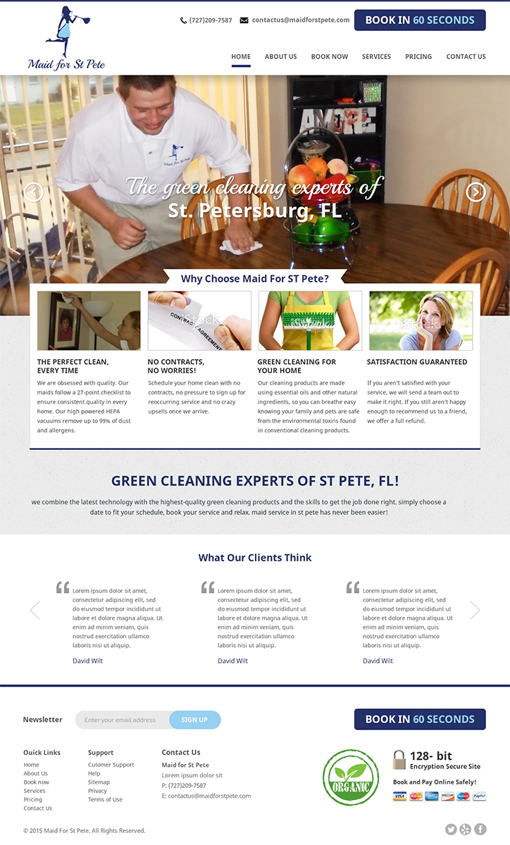 Web-Design von RupalTechno für Maid for St Pete | Design #5646747