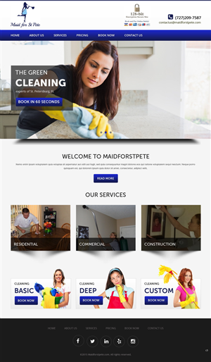 Web Design by pb for Maid for St Pete | Design #5631660