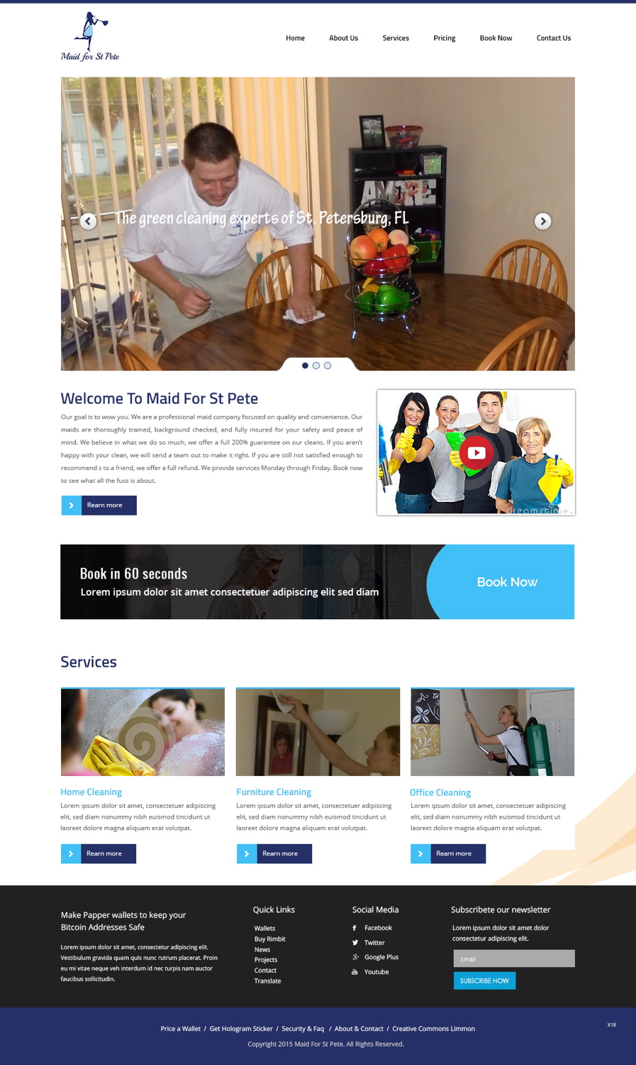 Web Design by pb for Maid for St Pete | Design #5631674