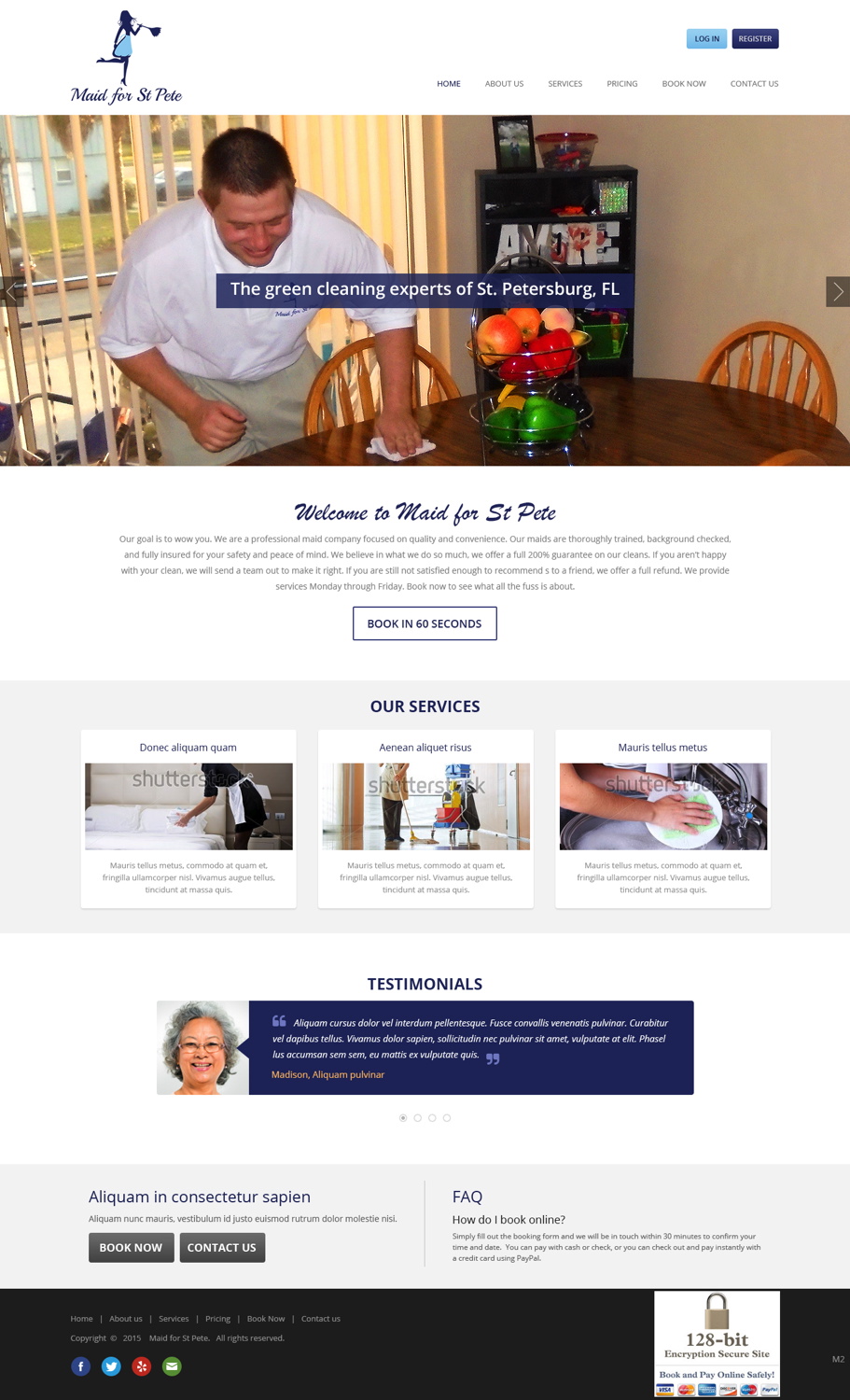 Web Design by pb for Maid for St Pete | Design #5631679