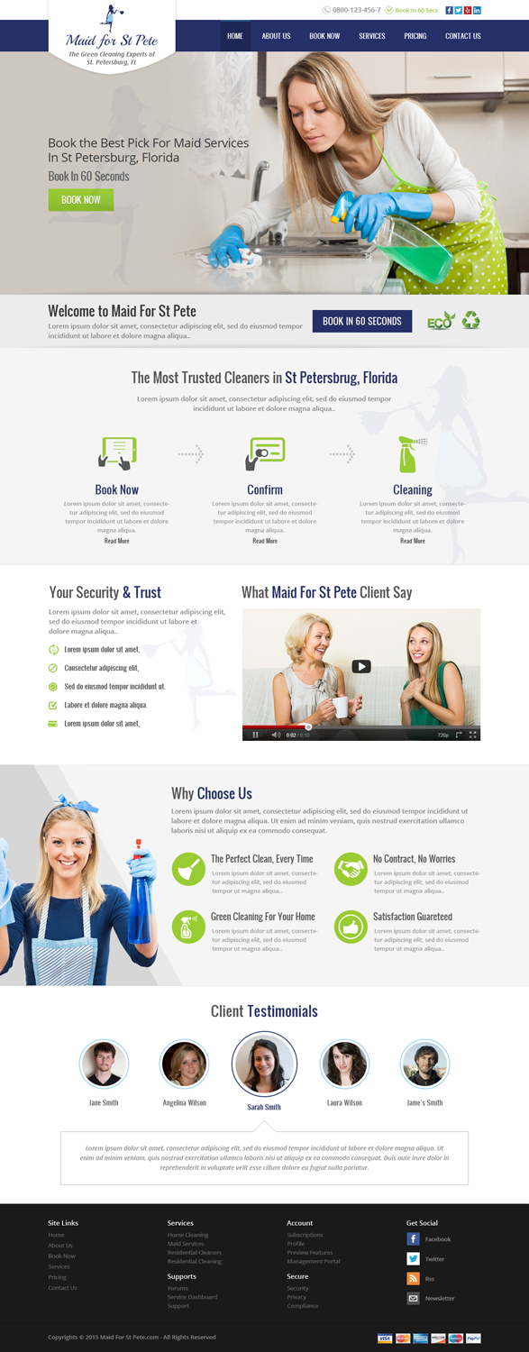 Web Design by OM for Maid for St Pete | Design #5656114
