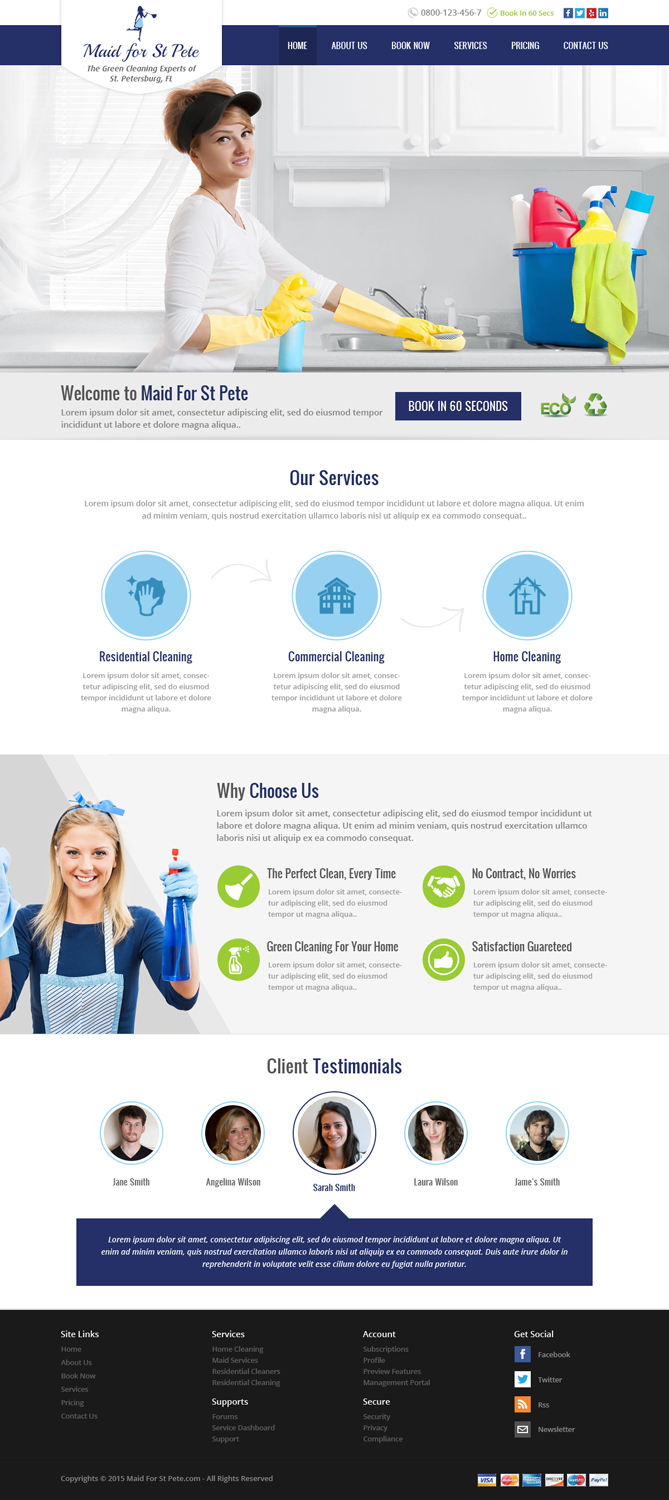 Web-Design von OM für Maid for St Pete | Design #5656205