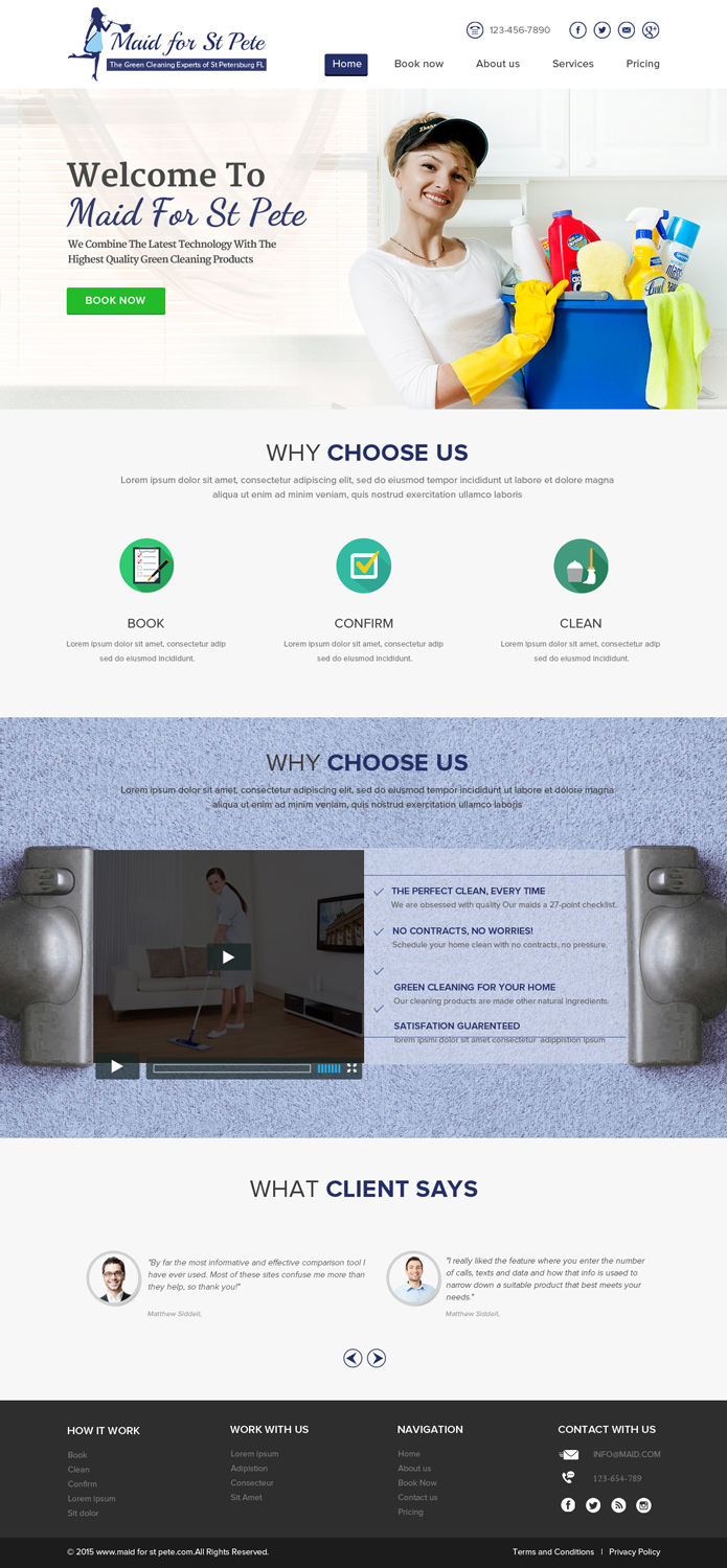 Web Design by OM for Maid for St Pete | Design #5656215