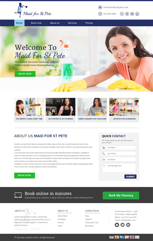 Web-Design von OM für Maid for St Pete | Design: #5656223