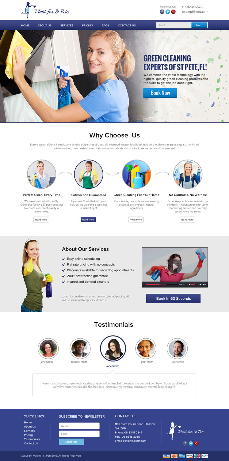 Web-Design von OM für Maid for St Pete | Design #5663950