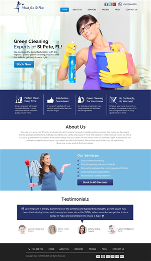 Web Design by OM for Maid for St Pete | Design: #5663959