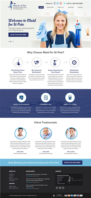 Web Design by OM for Maid for St Pete | Design: #5663992