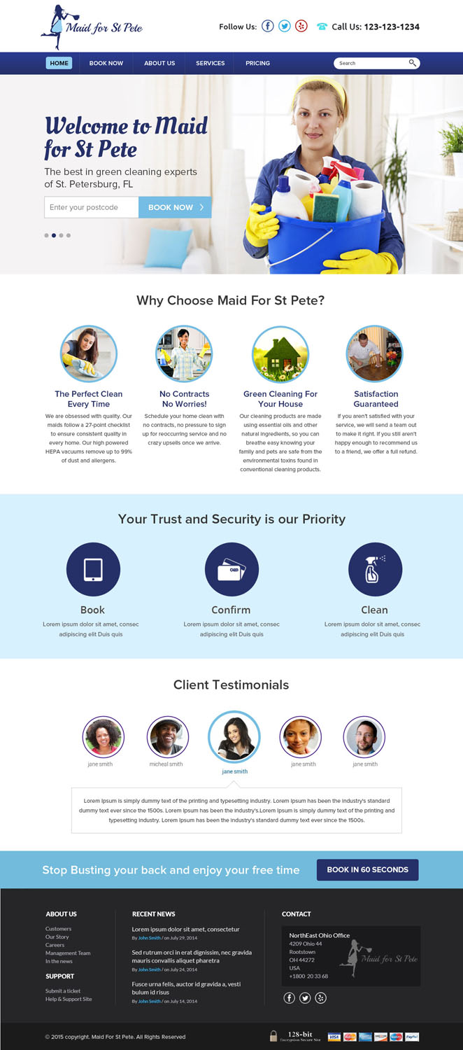 Web Design by OM for Maid for St Pete | Design #5664002