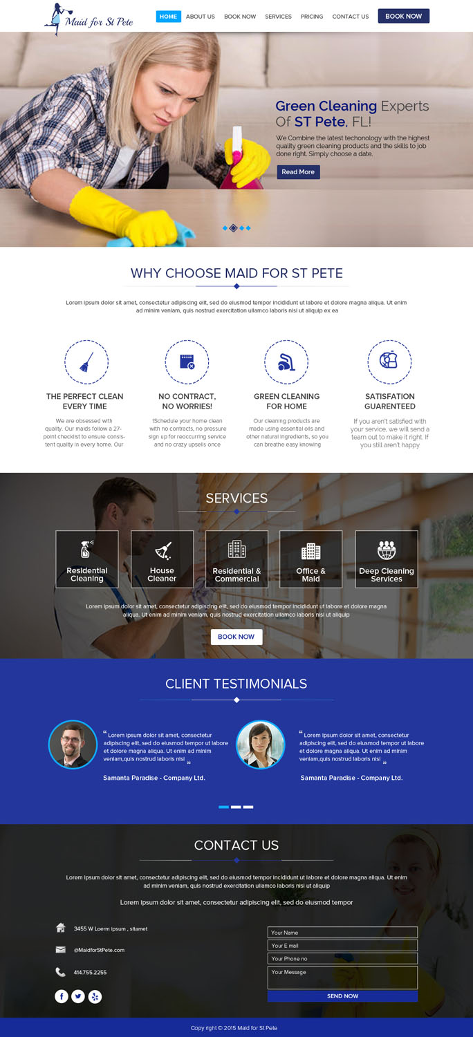 Web-Design von OM für Maid for St Pete | Design #5664102