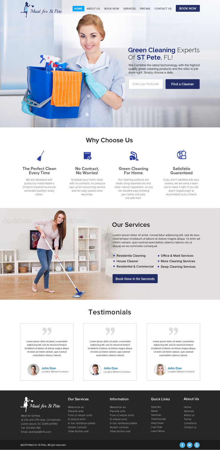 Web-Design von OM für Maid for St Pete | Design #5664124