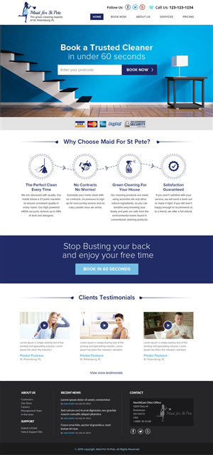 Web Design by OM for Maid for St Pete | Design: #5668914