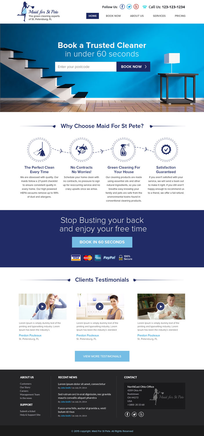 Web-Design von OM für Maid for St Pete | Design #5668917